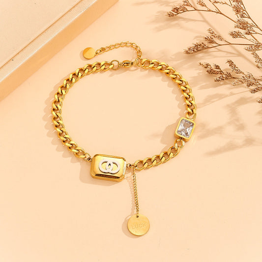 BuytheBliss®  Radiant Mystique Gold Link Bracelet