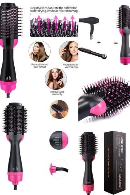 BuytheBliss® Hot Air Brush Multi-Function HairDryer Straightener Curler CombOne Step Professional Salon Hai..